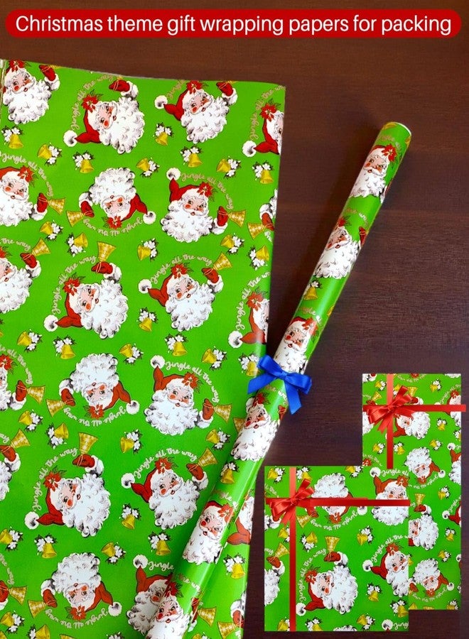 TERA13 Christma Wrapping Paper Sheet, Wrapping Paper Decorative Festive Merry Christmas Gifts For Your Loved Ones, Ideal for Birthday, Wedding, Anniversary, Party, New Yera (Lightgreen 5 Sheet) - Image 4